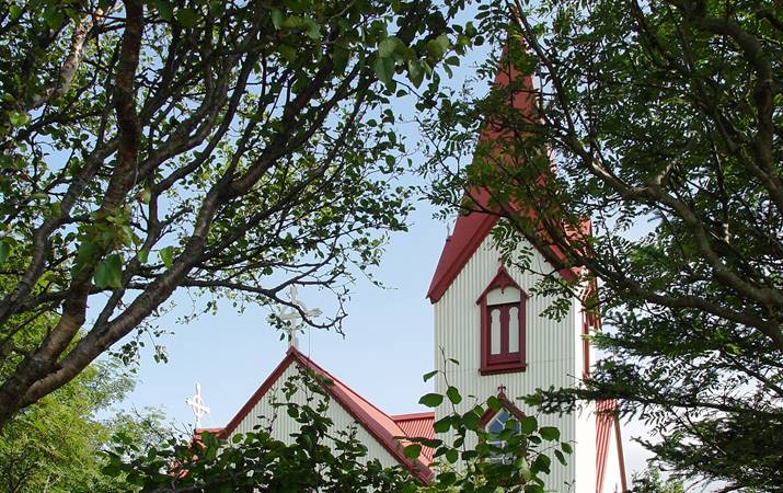 Breiðabólsstaðarkirkja í Fljótshlíð - Myndina tók sr. Sigurður Ægisson