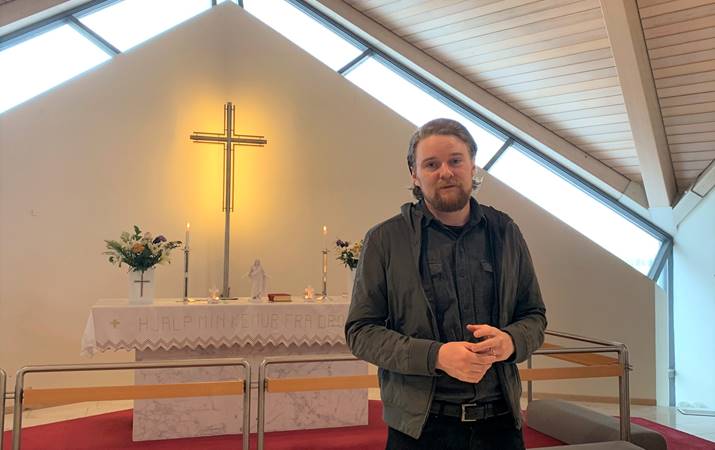 Sigurður Már Hannesson, í Seltjarnarneskirkju en þar var hann í starfsþjálfun