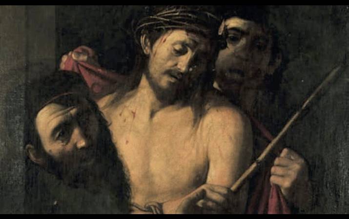 Myndhluti úr málverkinu sem hugsanlega er eftir ítalska barokkmálarann Caravaggio (1571-1610) - mynd: The Daily Telegraph